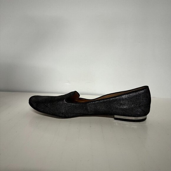 Coach Black Metallic Catrin Leather Slipper Loafers Womens 8.5 Career Classic - Picture 6 of 9
